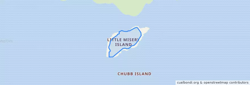 Mapa de ubicacion de Little Misery Island.
