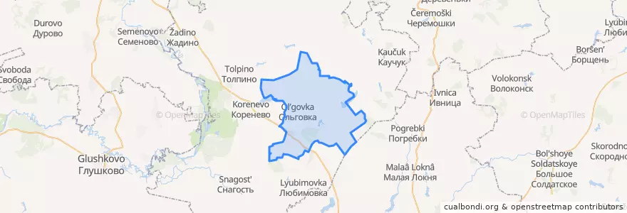 Mapa de ubicacion de Ольговский сельсовет.