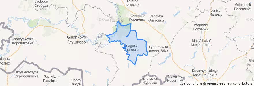 Mapa de ubicacion de Снагостский сельсовет.