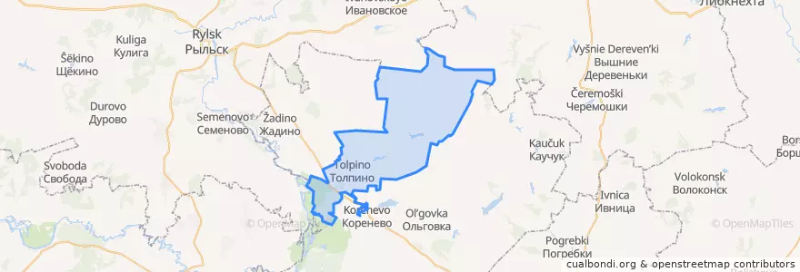 Mapa de ubicacion de Толпинский сельсовет.