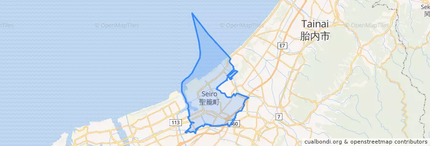 Mapa de ubicacion de 聖籠町.
