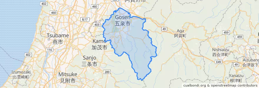 Mapa de ubicacion de 五泉市.