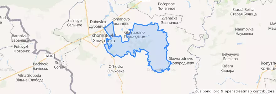 Mapa de ubicacion de Гламаздинский сельсовет.