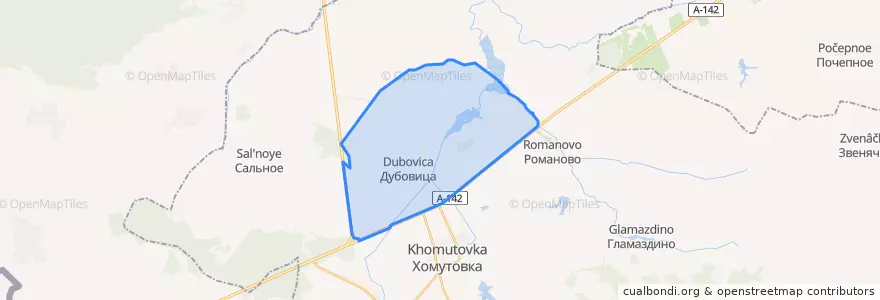Mapa de ubicacion de Дубовицкий сельсовет.