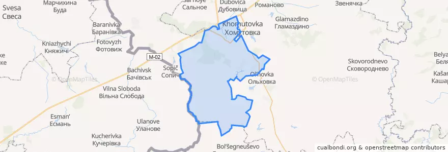 Mapa de ubicacion de Калиновский сельсовет.