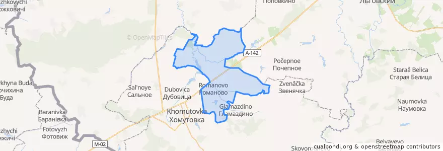 Mapa de ubicacion de Романовский сельсовет.