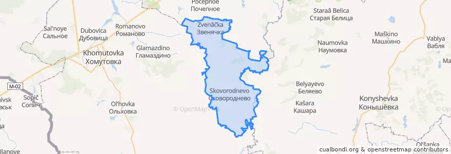 Mapa de ubicacion de Сковородневский сельсовет.