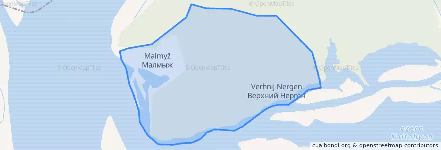 Mapa de ubicacion de Верхненергенское сельское поселение.