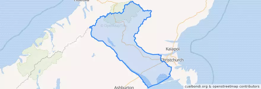 Mapa de ubicacion de Selwyn District.