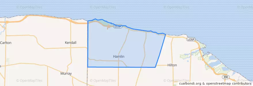 Mapa de ubicacion de Hamlin Town.