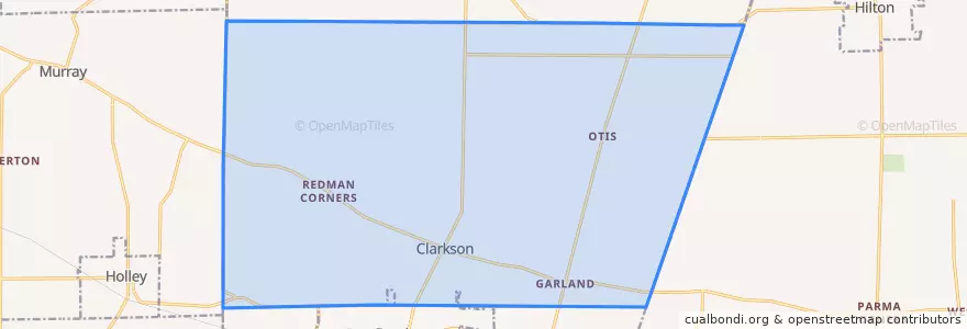 Mapa de ubicacion de Clarkson Town.