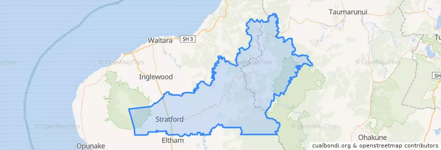 Mapa de ubicacion de Stratford District.