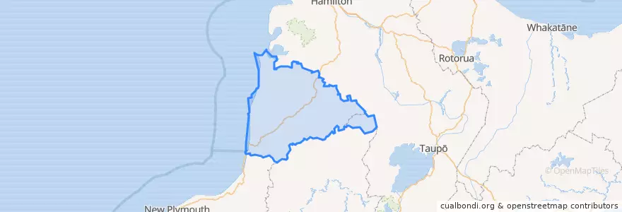 Mapa de ubicacion de Waitomo District.
