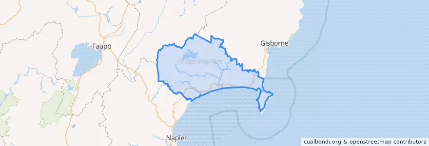 Mapa de ubicacion de Wairoa District.