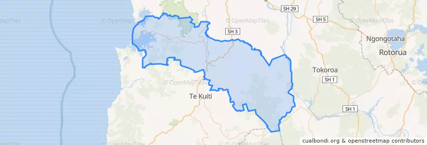 Mapa de ubicacion de Otorohanga District.