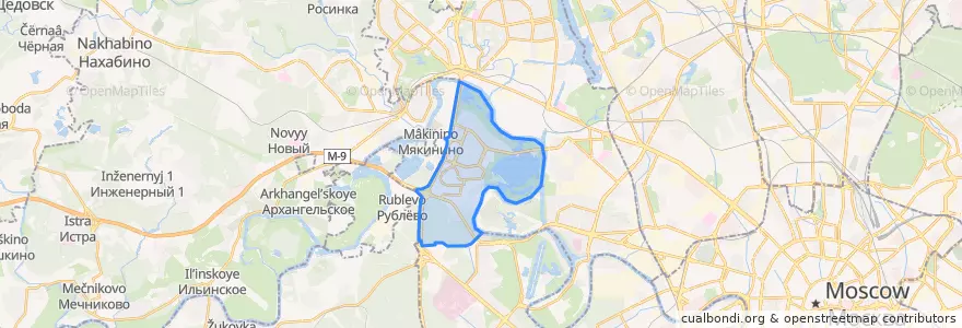 Mapa de ubicacion de район Строгино.