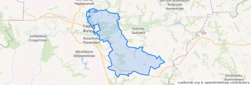 Mapa de ubicacion de Миленинский сельсовет.