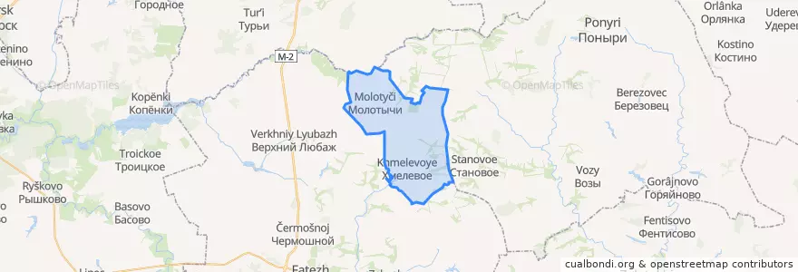 Mapa de ubicacion de Молотычевский сельсовет.