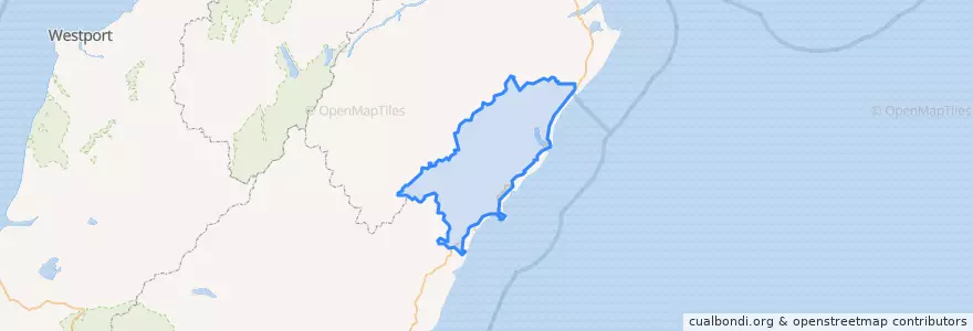 Mapa de ubicacion de Kaikōura District.