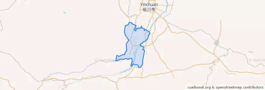 Mapa de ubicacion de 青铜峡市.