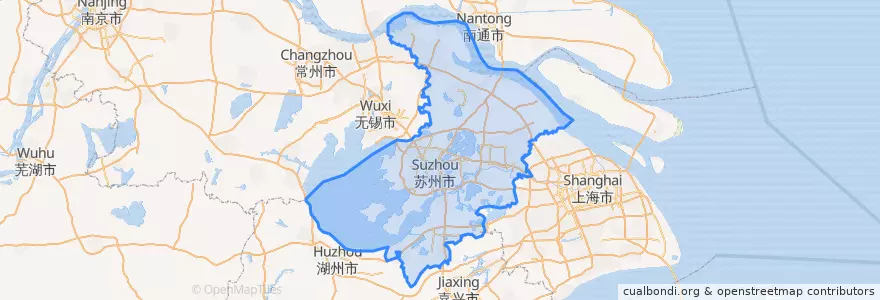 Mapa de ubicacion de Suzhou.