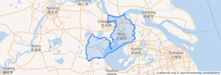 Mapa de ubicacion de 无锡市.