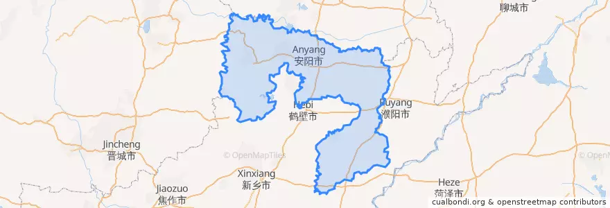Mapa de ubicacion de 安陽市.