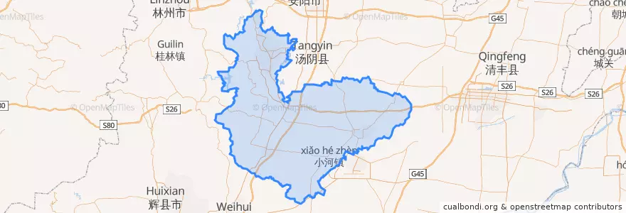 Mapa de ubicacion de Hebi City.