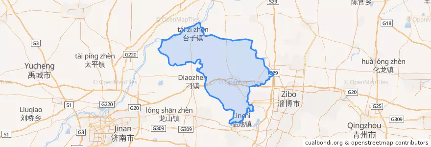 Mapa de ubicacion de Zouping City.