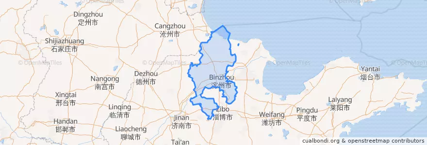 Mapa de ubicacion de 浜州市.