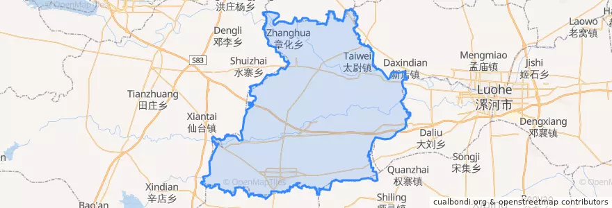 Mapa de ubicacion de 舞阳县.