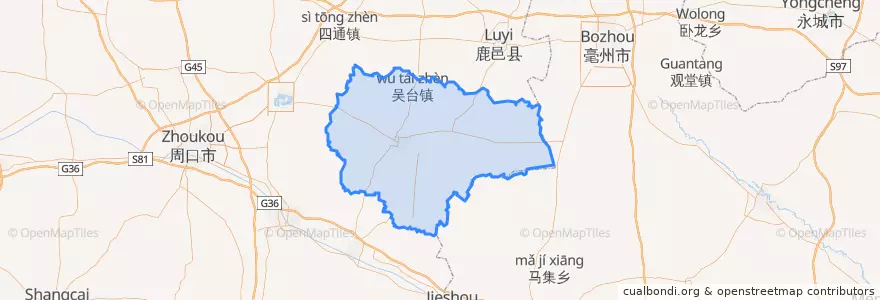 Mapa de ubicacion de Dancheng County.