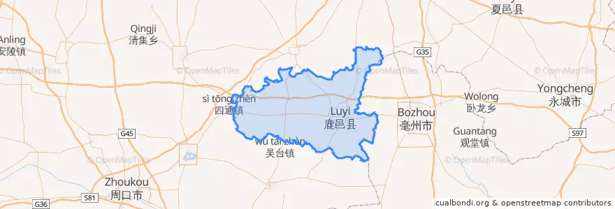 Mapa de ubicacion de 鹿邑县.