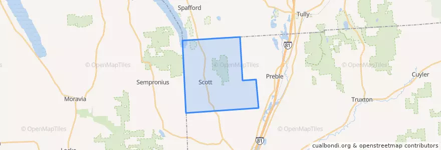 Mapa de ubicacion de Scott Town.