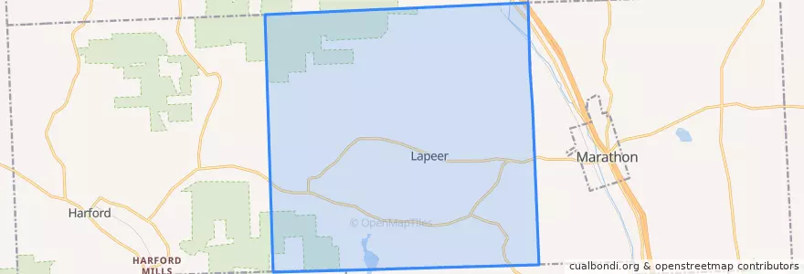 Mapa de ubicacion de Lapeer Town.