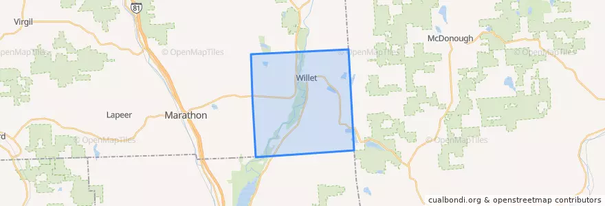 Mapa de ubicacion de Willet Town.