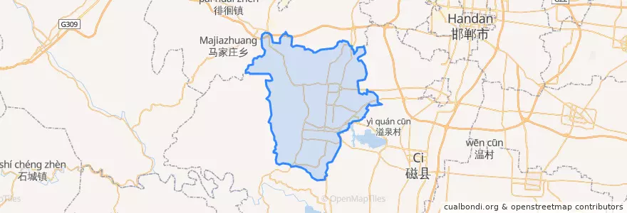 Mapa de ubicacion de Fengfeng Mining District.
