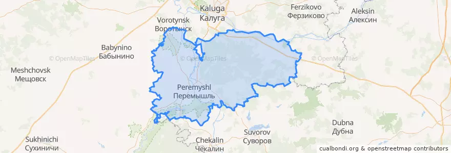 Mapa de ubicacion de Перемышльский район.