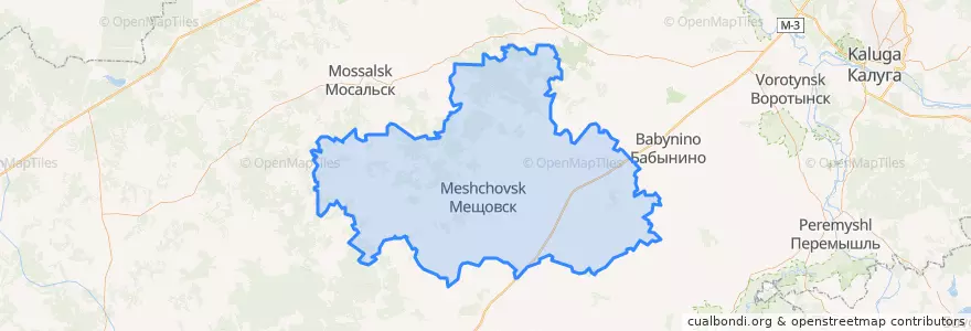 Mapa de ubicacion de Мещовский район.