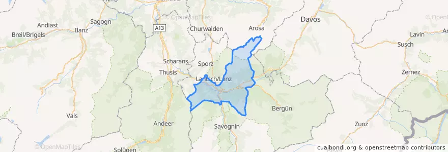 Mapa de ubicacion de Albula/Alvra.