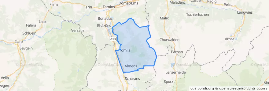 Mapa de ubicacion de Domleschg.