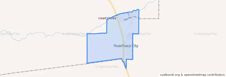 Mapa de ubicacion de Huachuca City.