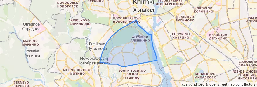 Mapa de ubicacion de район Северное Тушино.