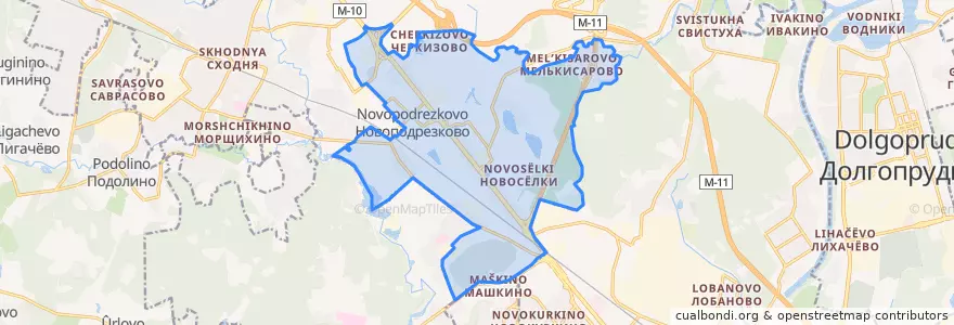 Mapa de ubicacion de Молжаниновский район.