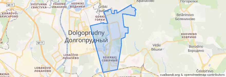 Mapa de ubicacion de район Северный.