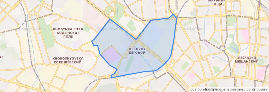 Mapa de ubicacion de район Беговой.