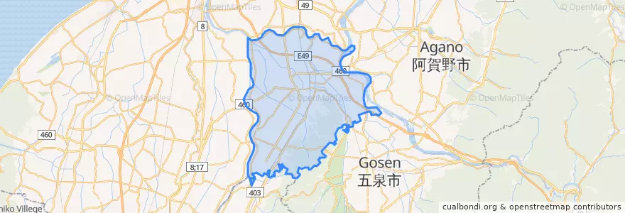 Mapa de ubicacion de 秋葉区.