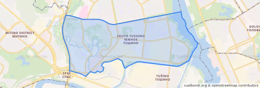 Mapa de ubicacion de район Южное Тушино.