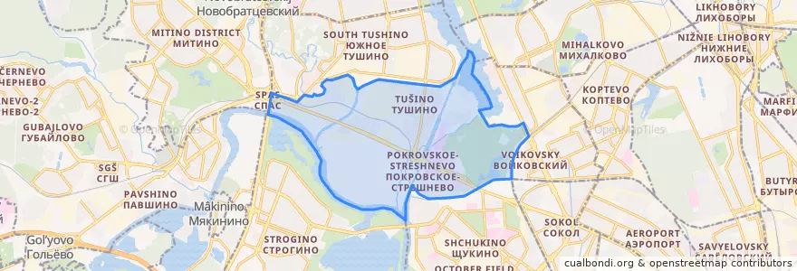 Mapa de ubicacion de Pokrovskoye-Streshnevo District.