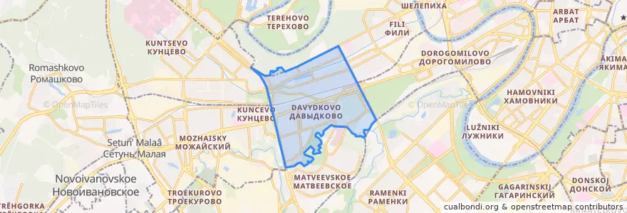 Mapa de ubicacion de район Фили-Давыдково.